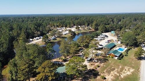 Drone shot of property
