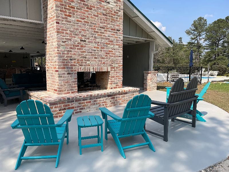 Pavilion Fireplace and Pool
