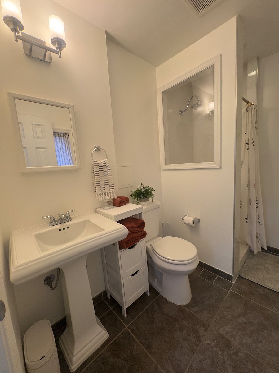 Private bathroom with storage