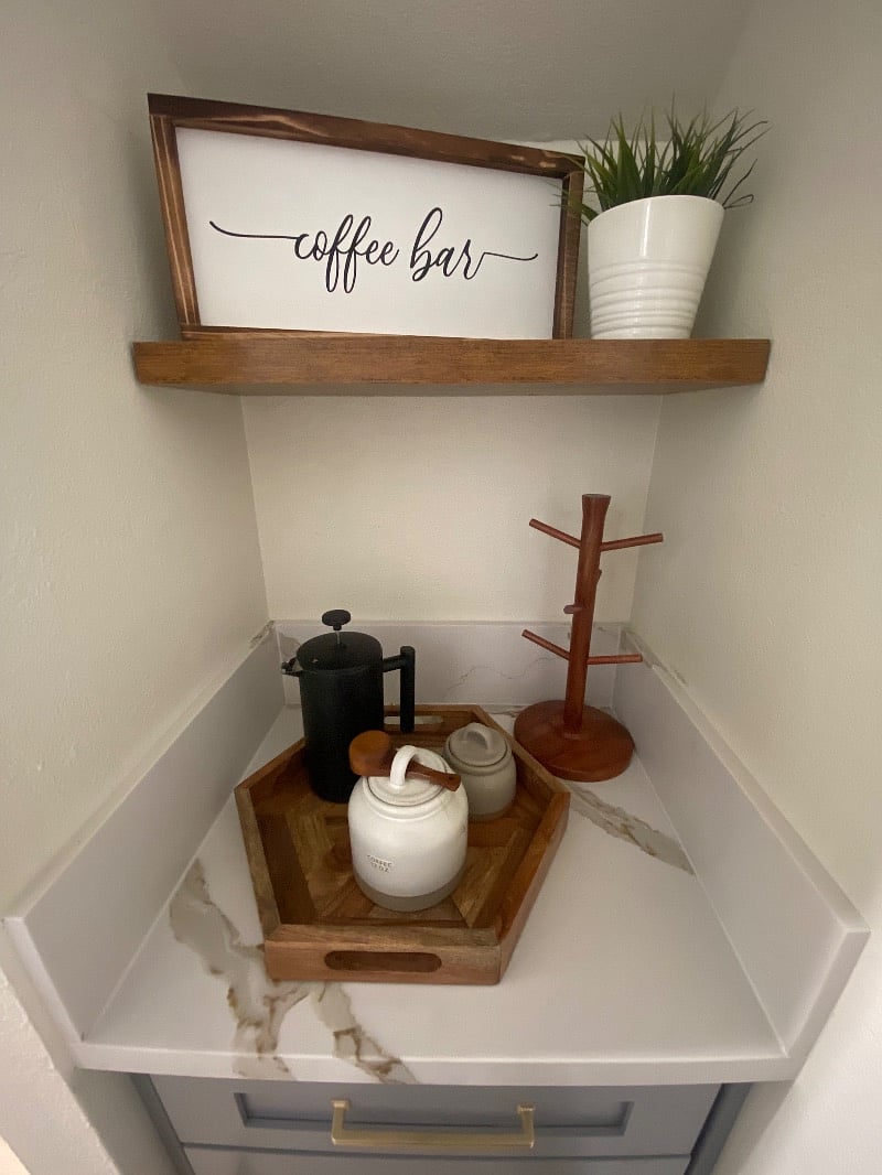 Convenient coffee bar setupstart your mornings with ease.