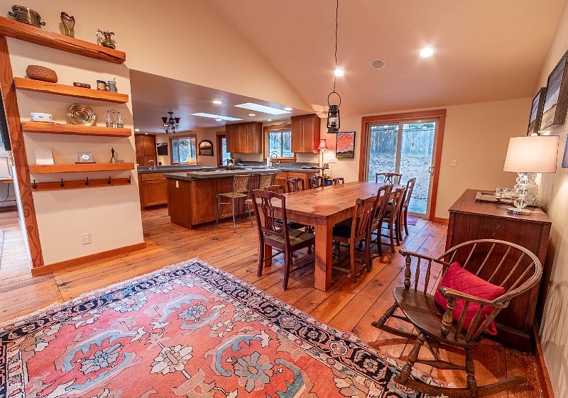 Large dining table seats up to 12