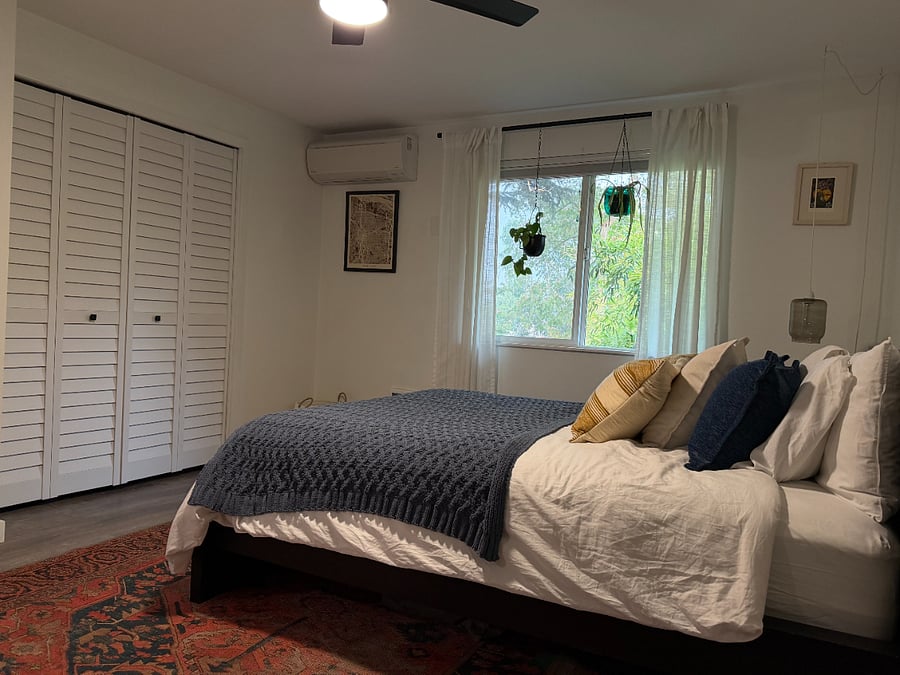 Beautifully curated bedroom with comfort and design in mind