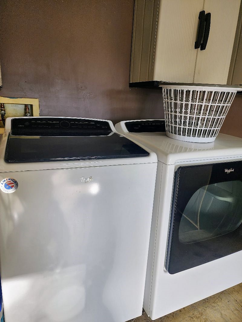 Full-size washer and dryer on premises.
