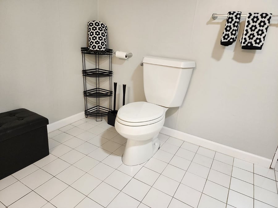 toilet (located opposite of sink, near doorway)