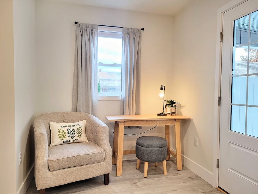 Area away from the TV to relax or catch up on work