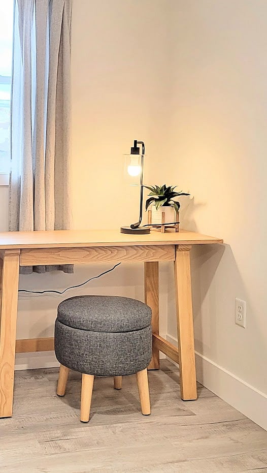 Desk with drawer and basic supplies