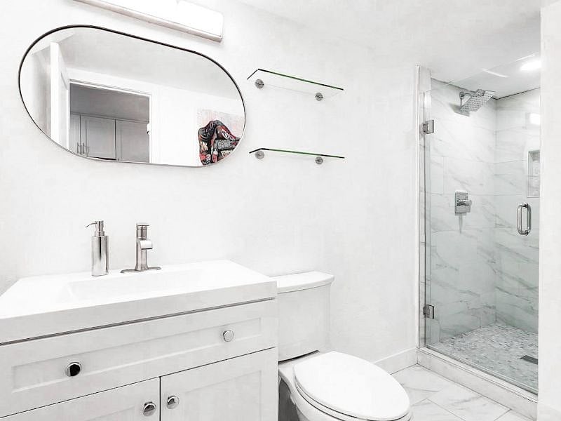Downstairs Bathroom with all new fixtures!