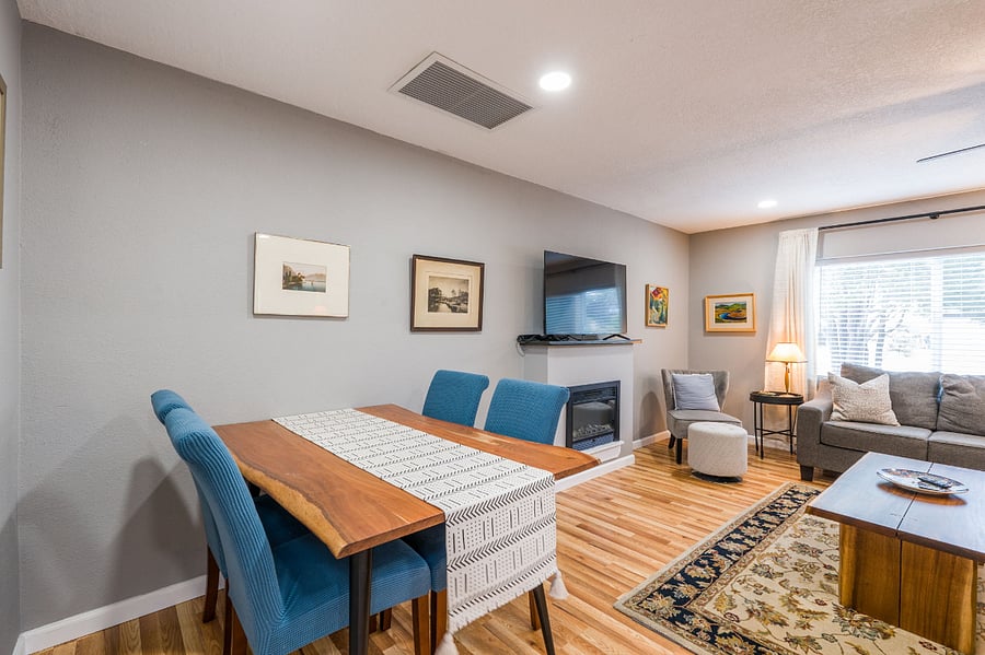 Dining room open to living room