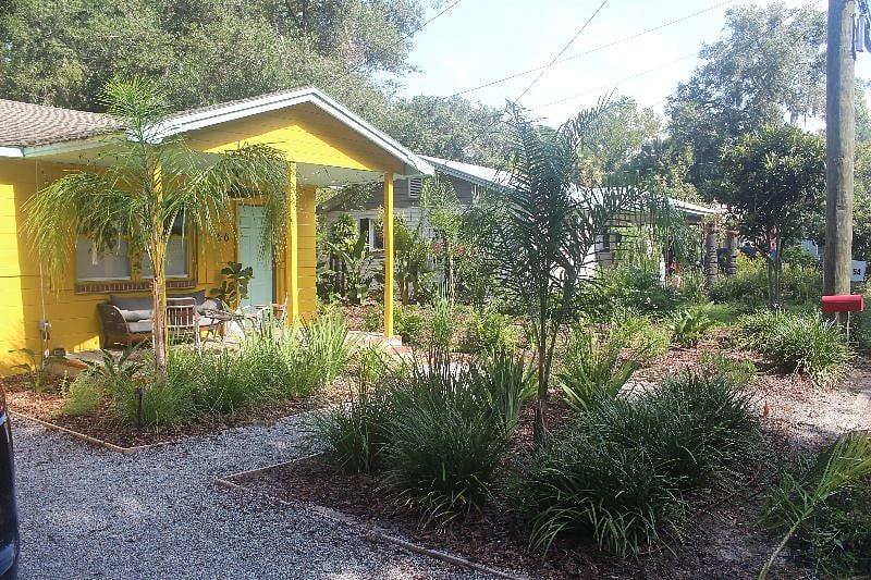 Angle of beautiful landscaping that gets better with each passing month