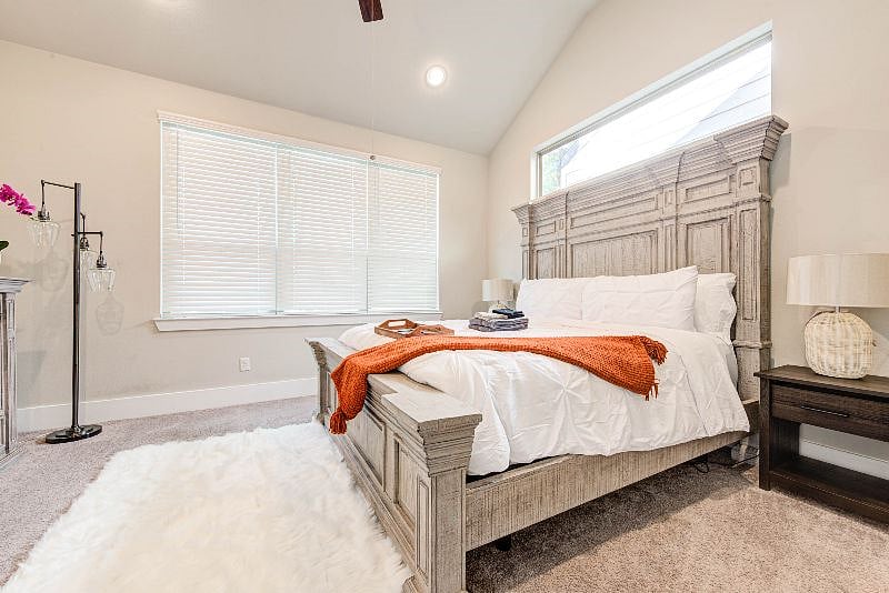Upstairs Master Suite with surround sound and walk-in closet.