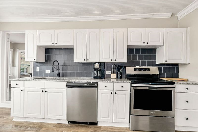 There's lots of counter space for your culinary endeavors. 