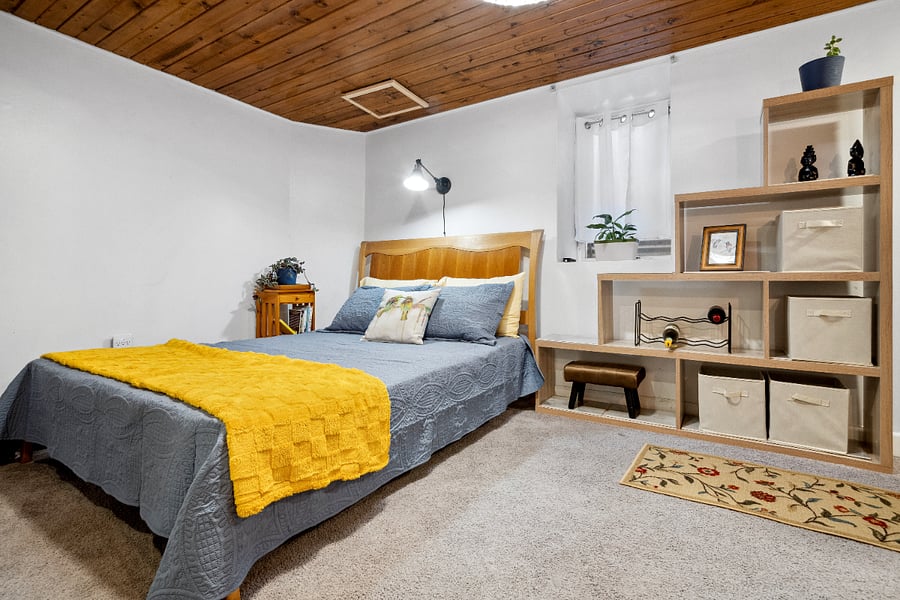Rest easy in a luxury queen deeply comfortable bed