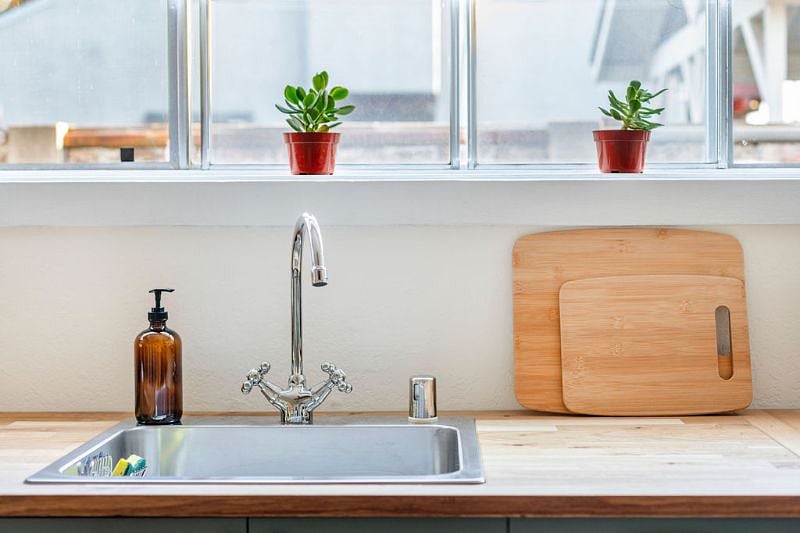 Sink with garbage disposal