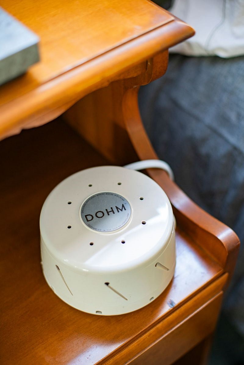 White noise machine in the bedroom.