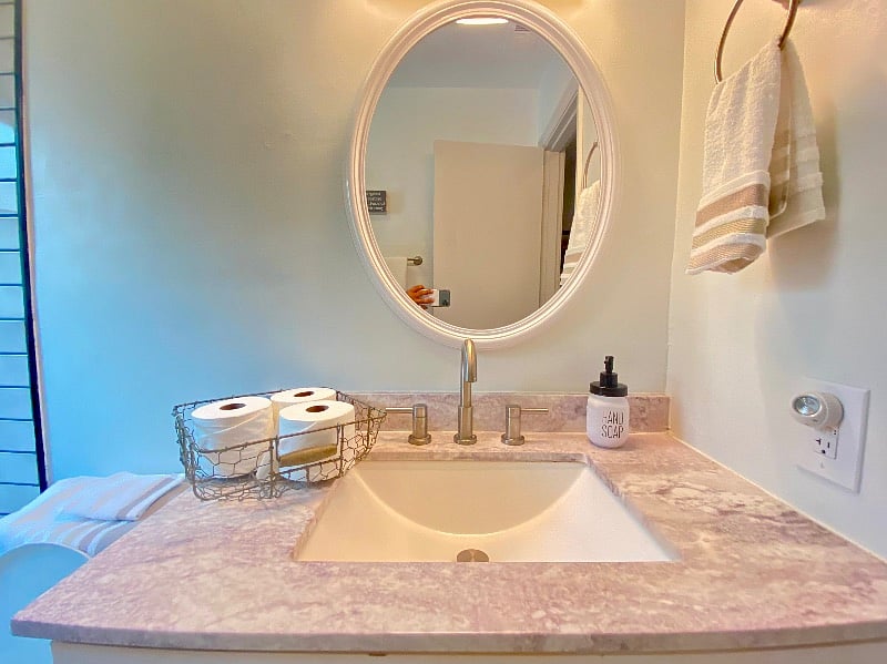 Discover the perfect blend of modern aesthetics and functional elegance as you pamper yourself in this rejuvenating space.