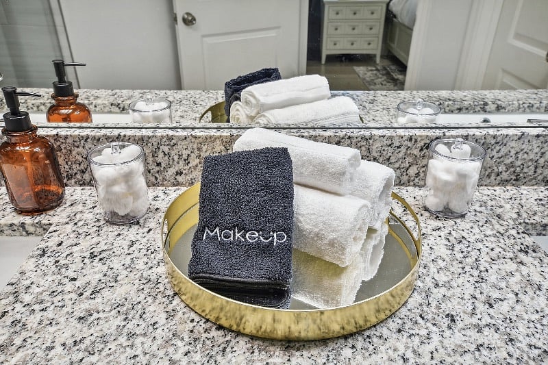 Makeup towelettes available for your convenience.