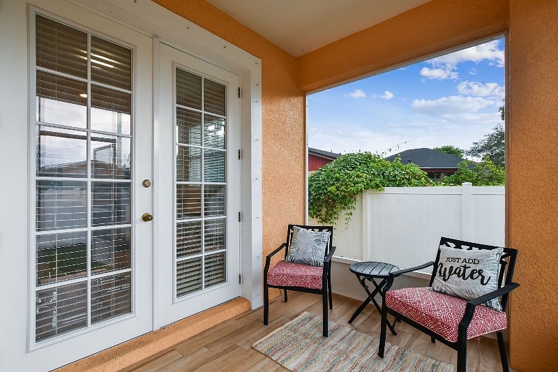 Enjoy a cup of coffee from the screened in back patio. 