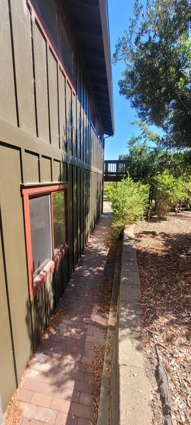 Pathway to parking from lower floor entrance