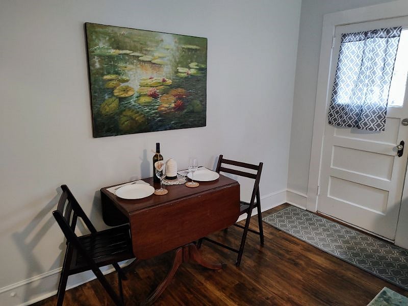 small dining table in living room.