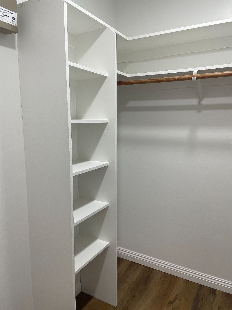 Shelves in the Master Bedroom closet