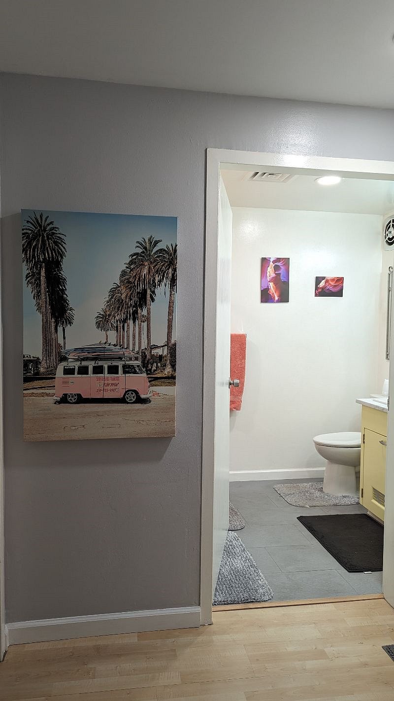 hallway outside bathroom