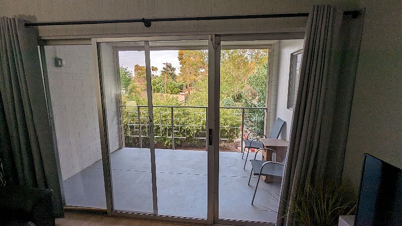 sliding door to exterior deck.