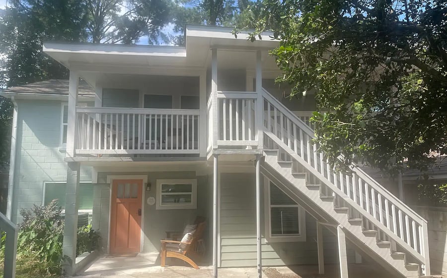 The Carriage House has 3 apartments. The entrance to Unit B is to the right of this picture.