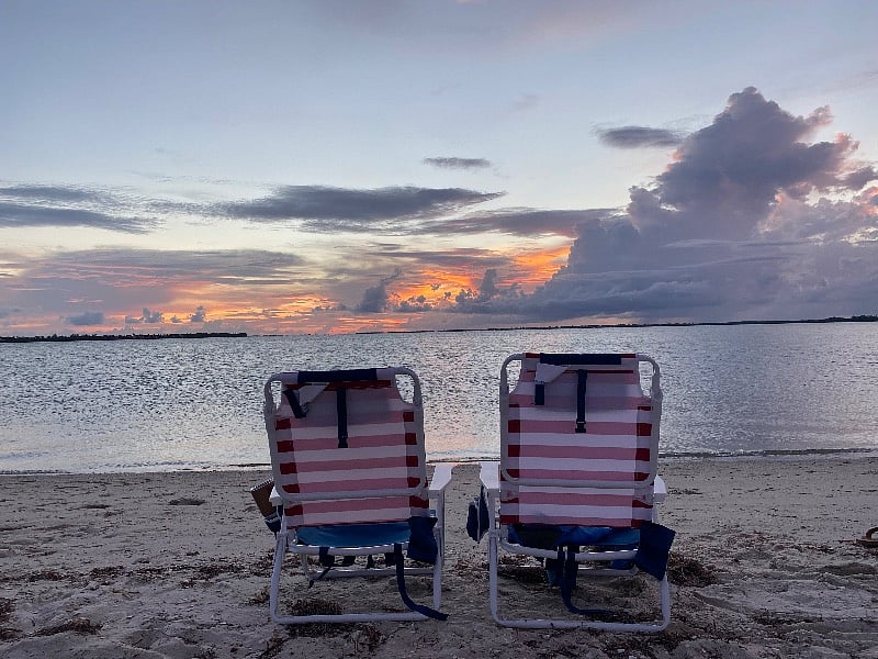 Beach chairs, umbrellas, wagon, towels included