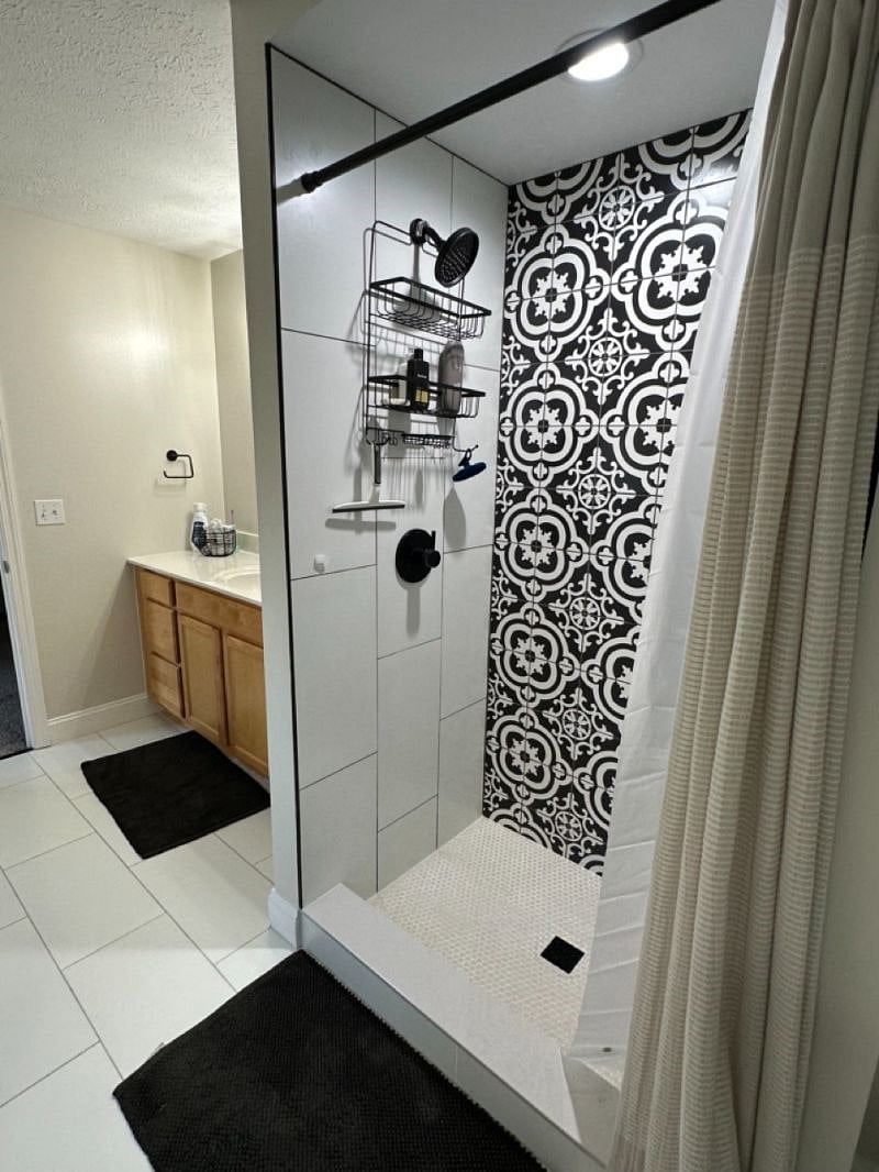 Master bathroom with walk-in shower