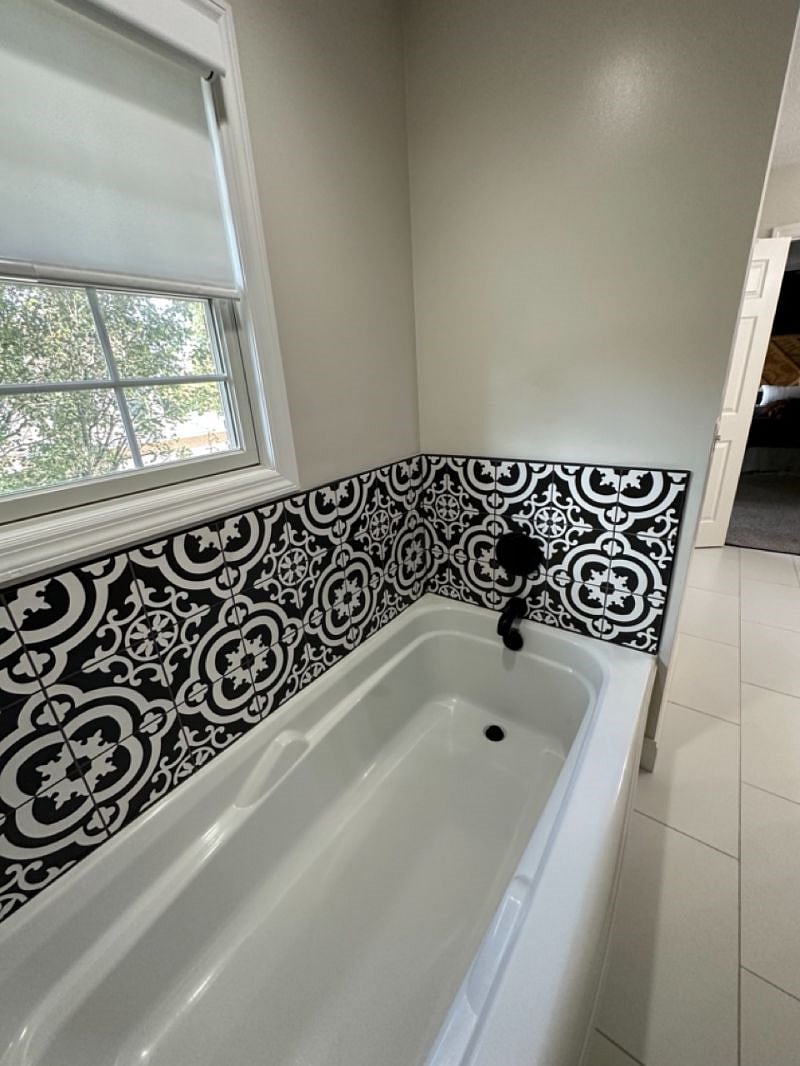 Master bathroom private tub.