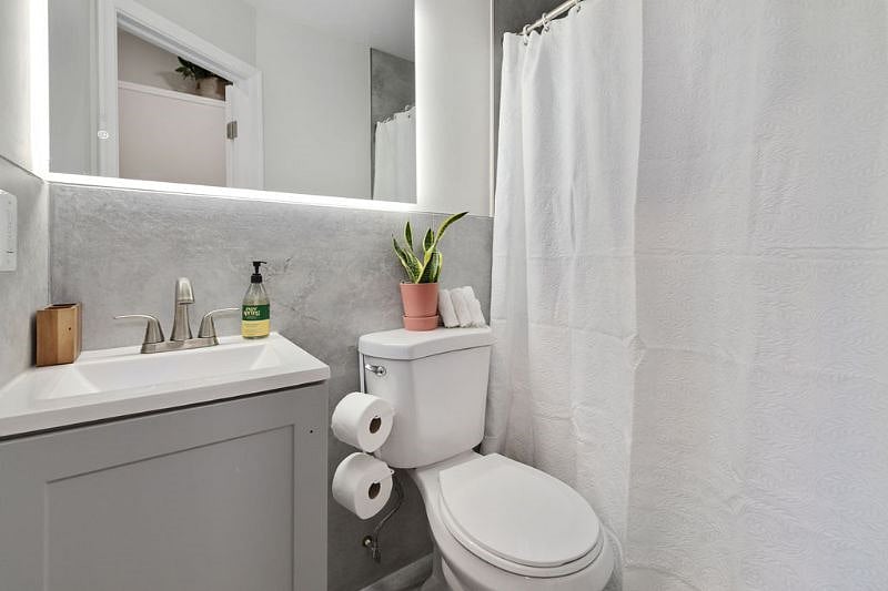 Main floor bedroom, private full bathroom