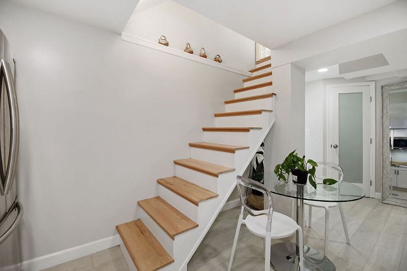 Stairs to basement from main floor kitchen. Basement also has own separate entry.