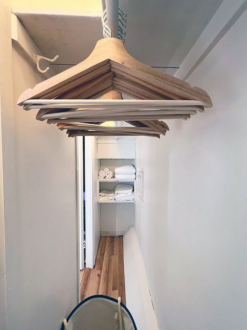 2 sets of Luxurious linens are provided. Large two-door closet. With plenty of shelf space.