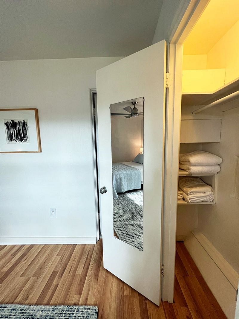 full length mirror in bedroom