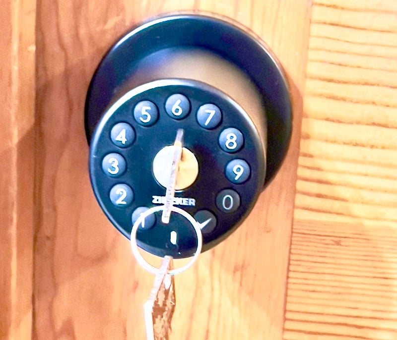 All 4 bedrooms have this private coded lock on the door to the bedroom.  You create your own private code.  