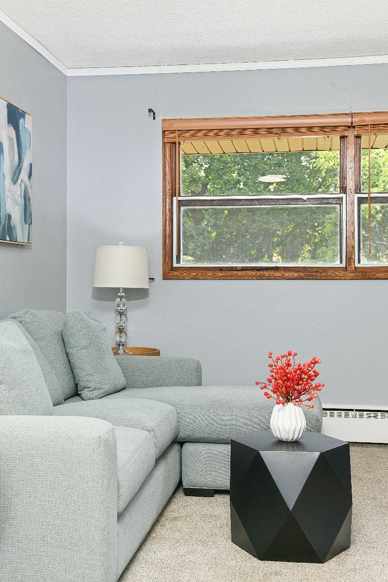 Living room is light, bright and comfortable