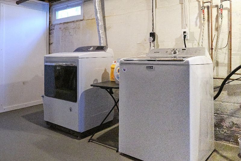 Laundry in basement