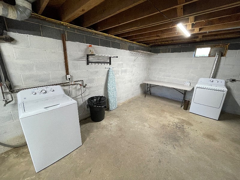 Washer and dryer in the basement
Lots of storage in the basement. Room for bikes, kayaks, etc.