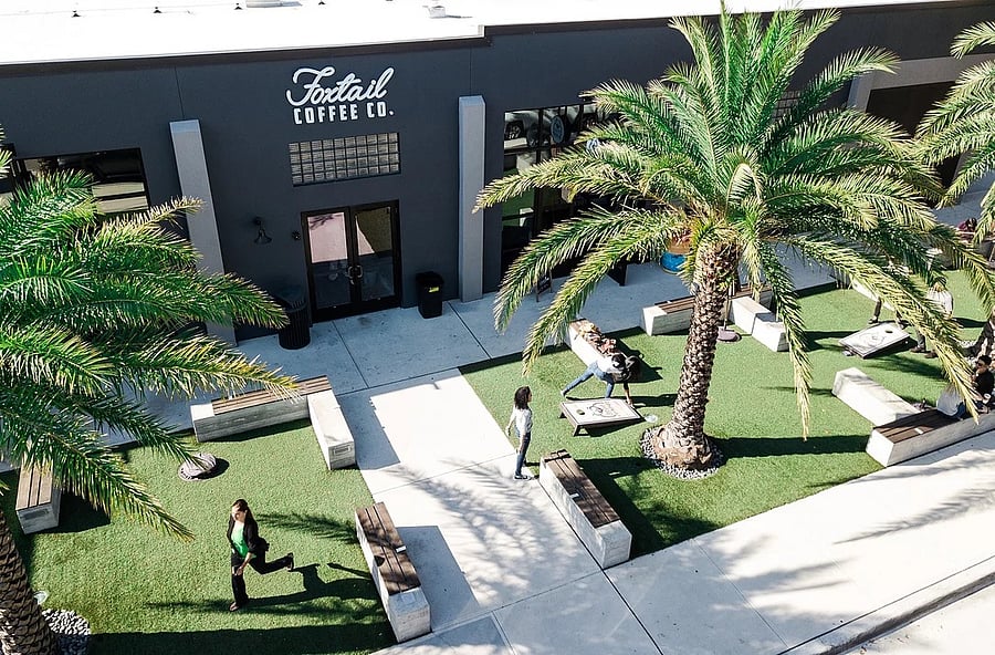 Local coffee shop with lots of outdoor space