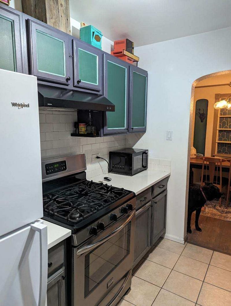 Kitchen 2 with our dog
