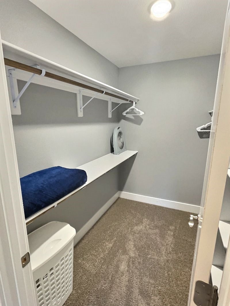 So much storage space in your double sided and double stacked walk-in main closet.