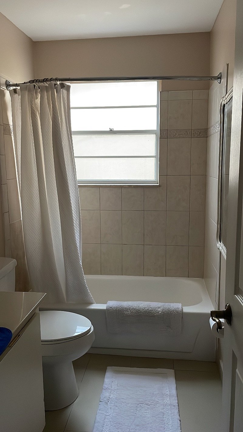 bathroom with a window