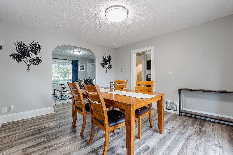 Dining area with table and chairs