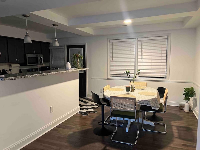Open concept living/dining/kitchen area