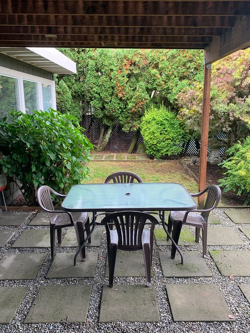 Outdoor table and chairs.