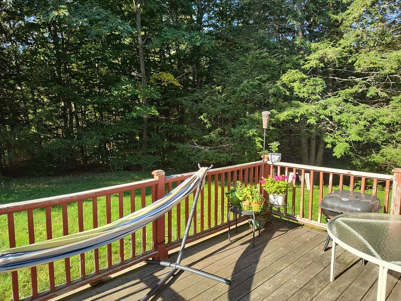 View of part of the fenced in back from the deck
