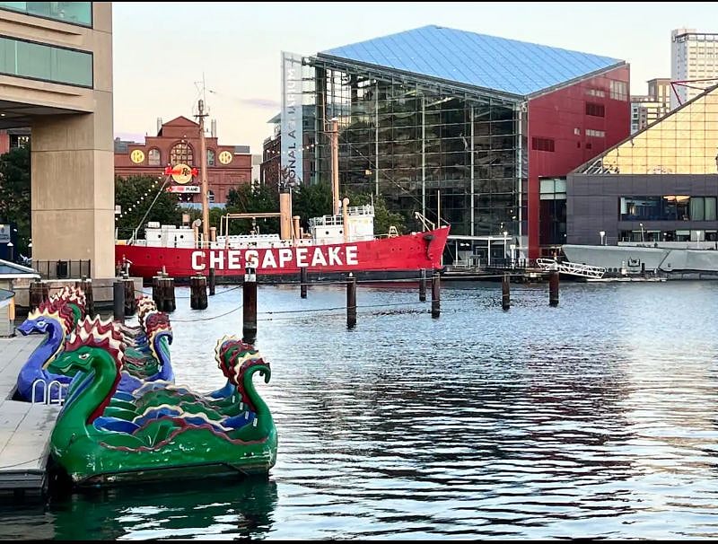 The first aquarium in the nation is located here, in the Inner Harbor.