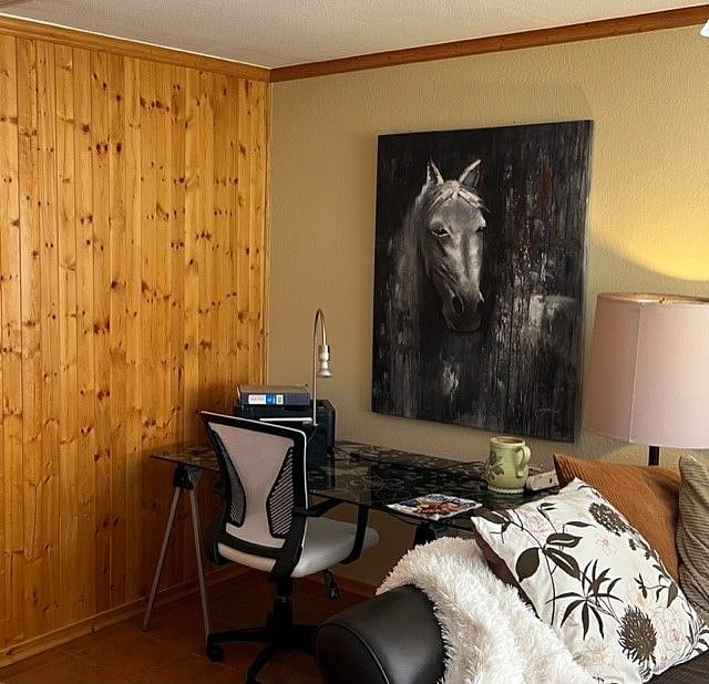 office nook in Living Room, has wireless printer