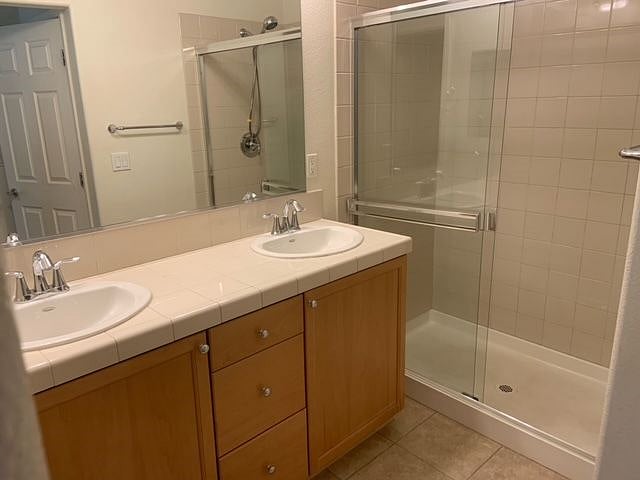 Primary bathroom with dual sinks