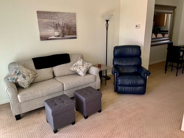Living room with recliner.